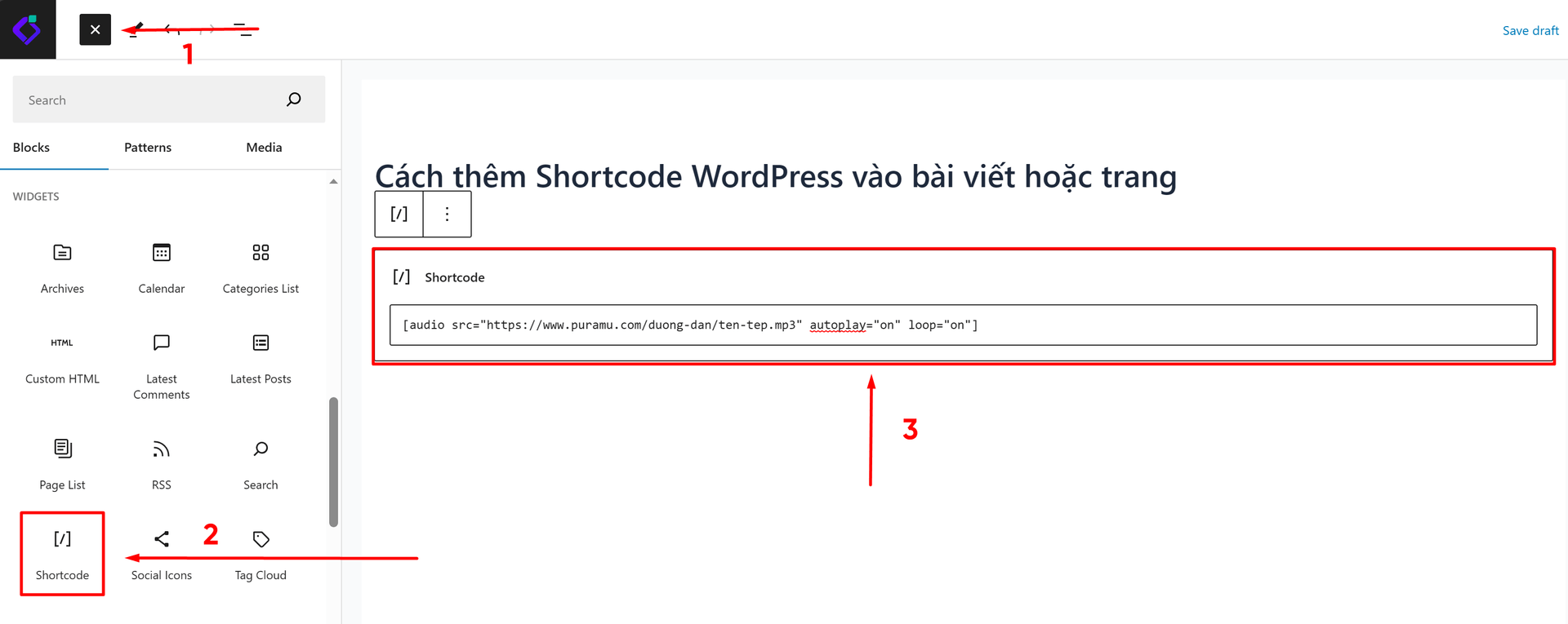 Cách thêm shortcode vào bài viết