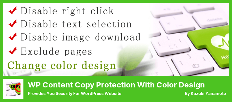 Plugin WP Content Copy Protection with Color Design